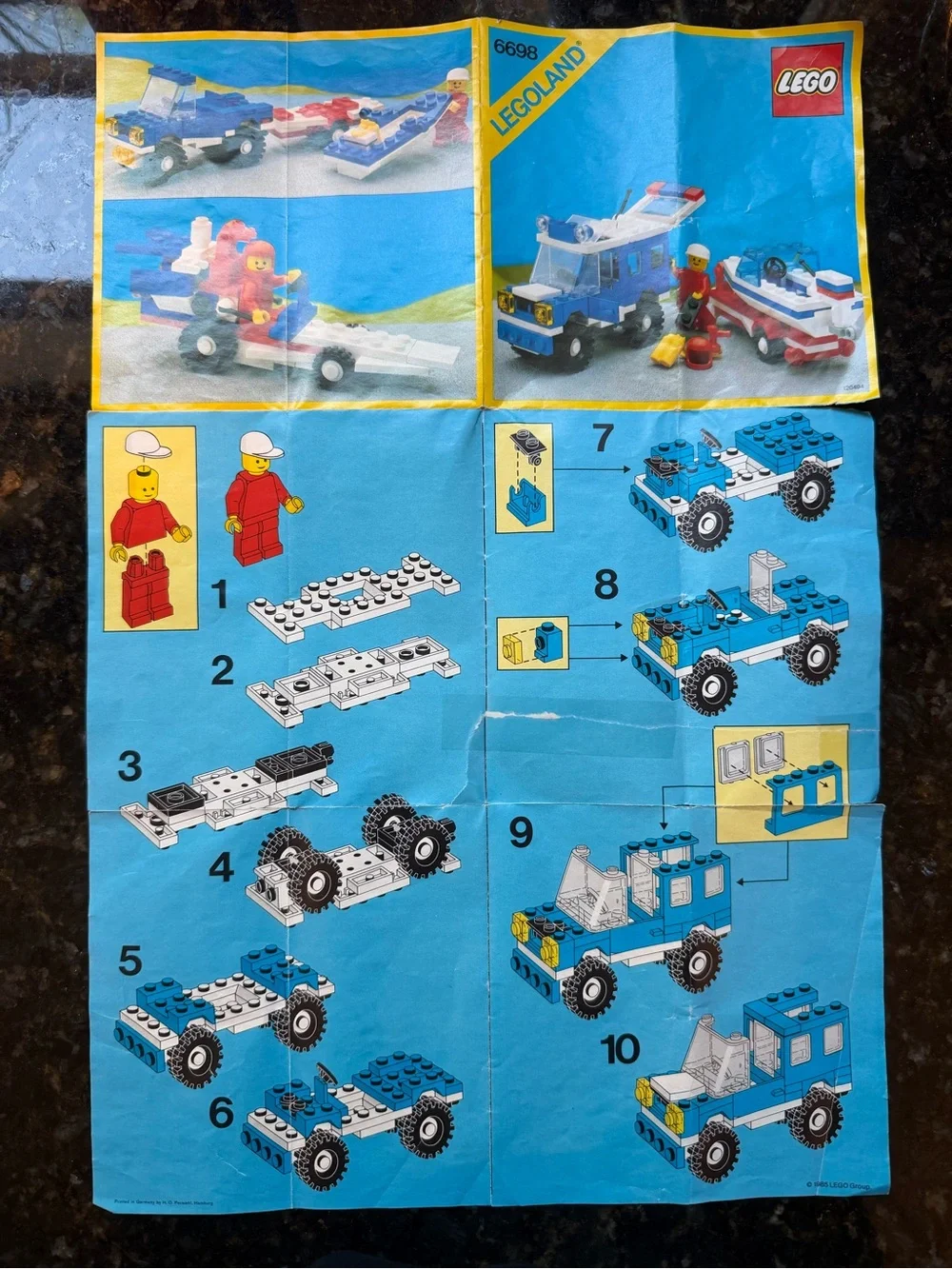 LEGO Vintage Set 6698 RV Truck & Boat Speedboat Trailer - Nearly Complete Set